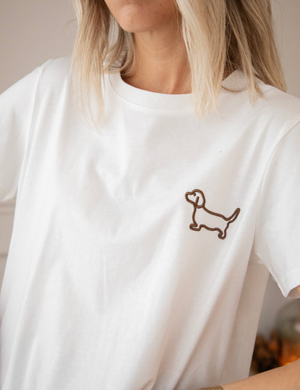 T-Shirt - Dog Mommy - Weiß/Braun