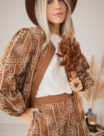 Leila Flowered Brown - Short