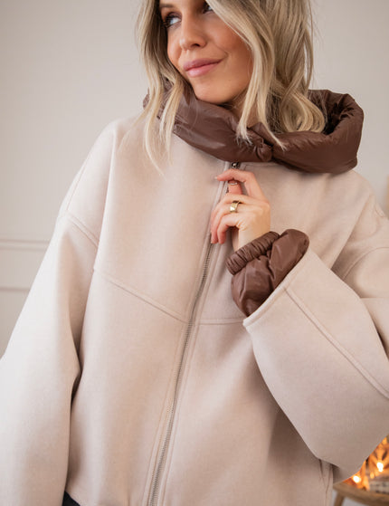 Jacke - Soft Puffer Blend - Beige/Braun