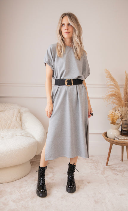 Lara Loose Grey - Maxi Jurk