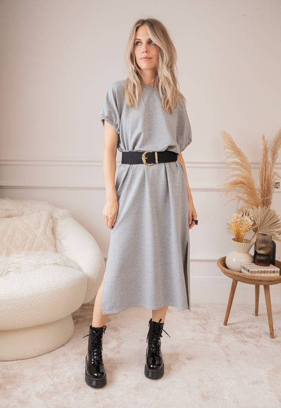 Lara Loose Grey - Maxi Jurk