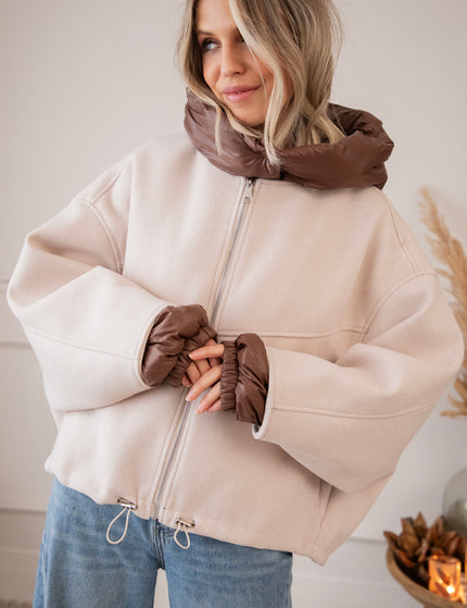 Jacke - Soft Puffer Blend - Beige/Braun