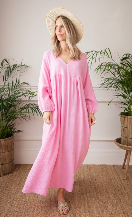 Maud Tetra Hot Pink - Maxi Dress