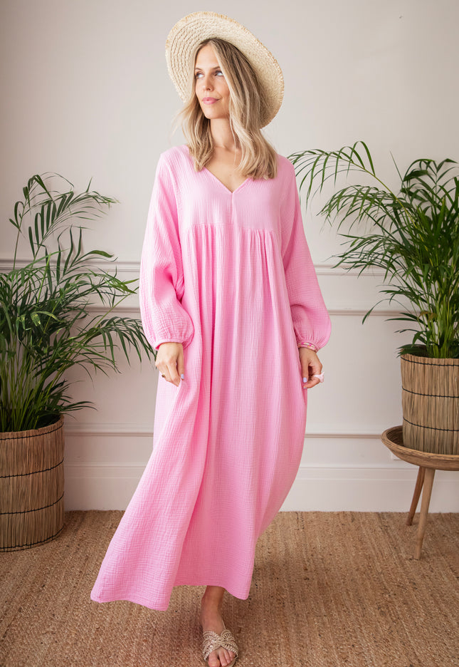 Maud Tetra Hot Pink - Maxi Dress