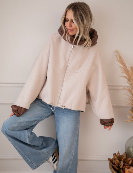 Jacke - Soft Puffer Blend - Beige/Braun