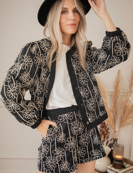 Leila Flowered Black - Jacket