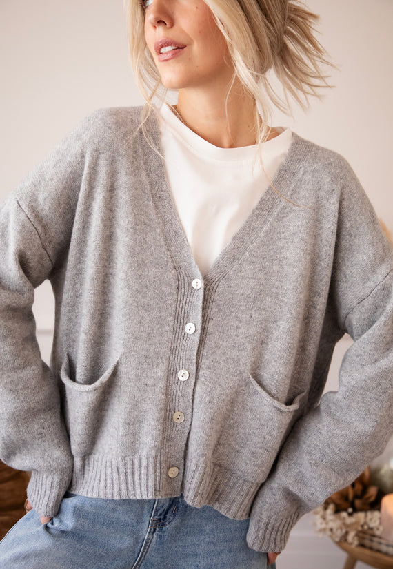 Old Soul Cardigan Grey - Cardigan