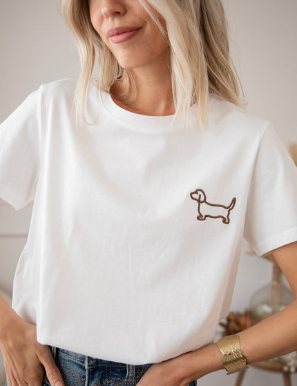 T-Shirt - Dog Mommy - Weiß/Braun