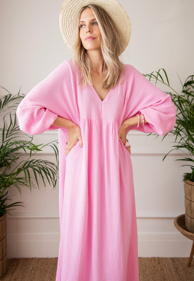 Maud Tetra Hot Pink - Maxi Dress