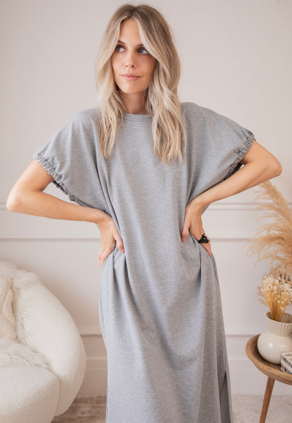 Lara Loose Grey - Maxi Jurk