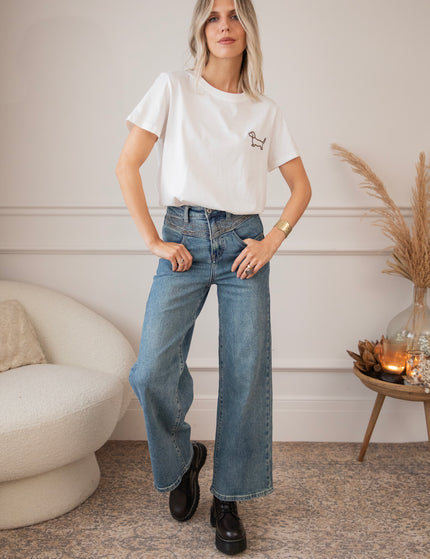 T-Shirt - Dog Mommy - Weiß/Braun