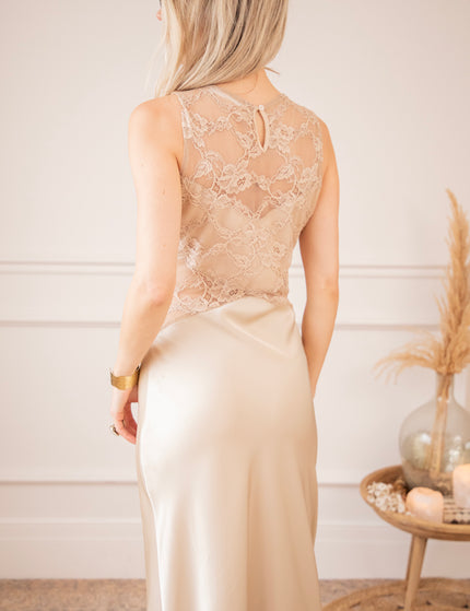 A Moment of Elegance Beige - Maxi Dress