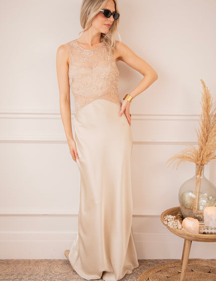 A Moment of Elegance Beige - Maxi Dress
