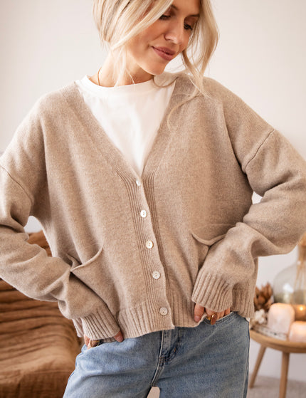 Old Soul Cardigan Taupe - Vest