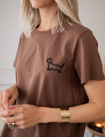 T-Shirt - Dog Mommy - Braun/Schwarz