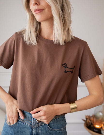 T-Shirt - Dog Mommy - Braun/Schwarz