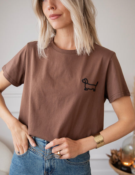 T-Shirt - Dog Mommy - Braun/Schwarz