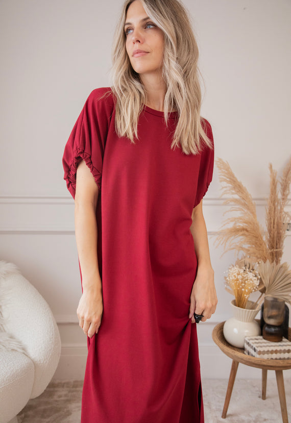 Lara Loose Bordeaux - Maxi Jurk