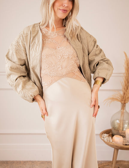 A Moment of Elegance Beige - Maxi Dress