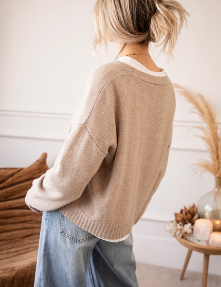 Old Soul Cardigan Taupe - Vest