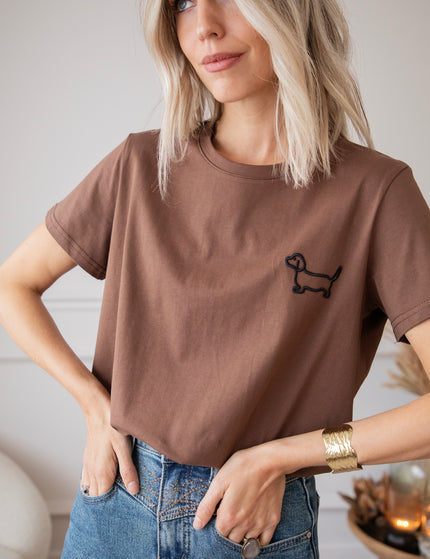 T-Shirt - Dog Mommy - Braun/Schwarz