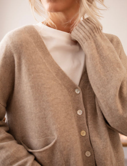Old Soul Cardigan Taupe - Vest