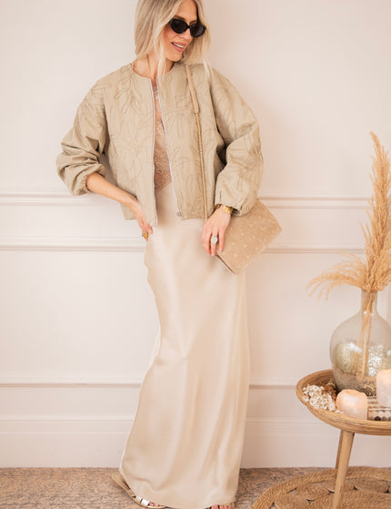 A Moment of Elegance Beige - Maxi Dress