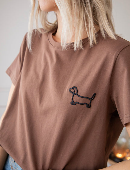 T-Shirt - Dog Mommy - Braun/Schwarz