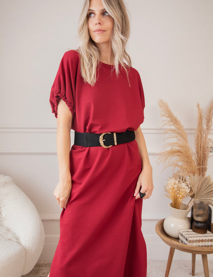 Lara Loose Bordeaux - Maxi Jurk