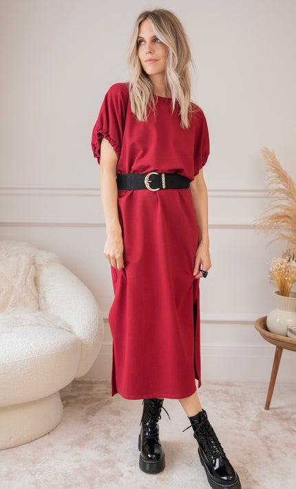 Lara Loose Bordeaux - Maxi Jurk