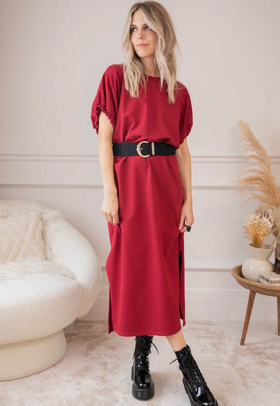 Lara Loose Bordeaux - Maxi Jurk