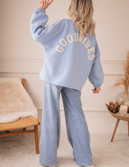 Lily Good Vibes Blue/Beige - Sweater