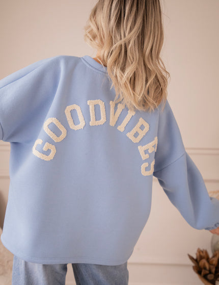 Lily Good Vibes Blue/Beige - Sweater