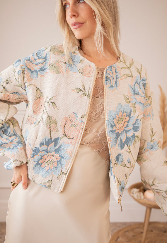 Rosy Belle Beige/Blue - Jacket