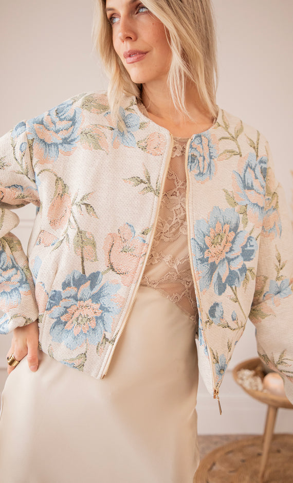 Rosy Belle Beige/Blue - Jacket
