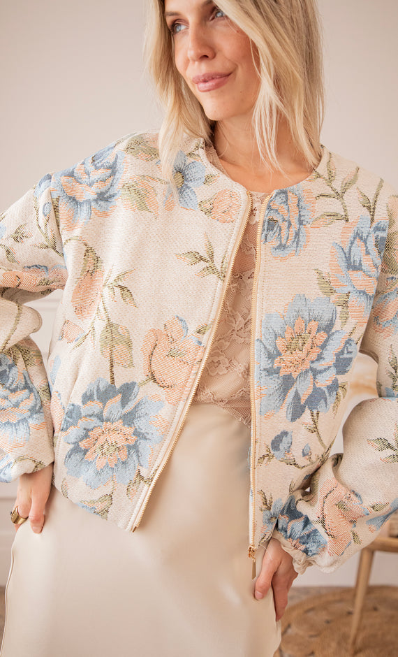 Rosy Belle Beige/Blue - Jacket