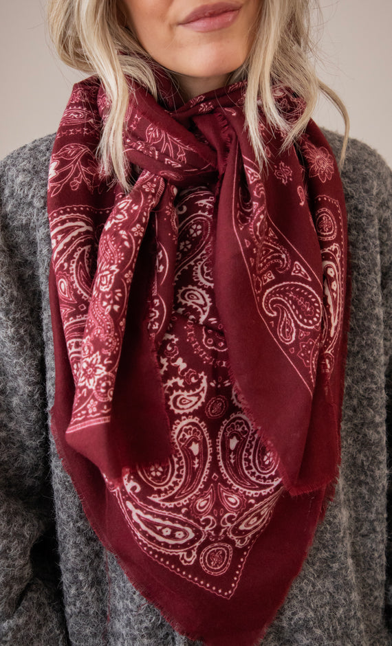 Paisley Delicate Bordeaux - Sjaal