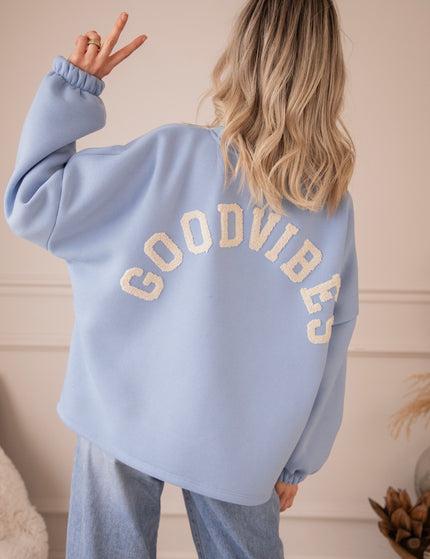Lily Good Vibes Blue/Beige - Sweater