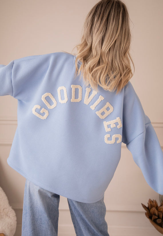 Lily Good Vibes Blue/Beige - Sweater