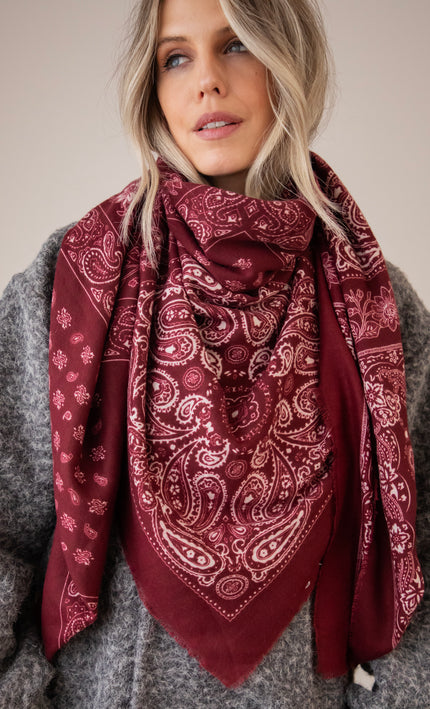 Paisley Delicate Bordeaux - Sjaal