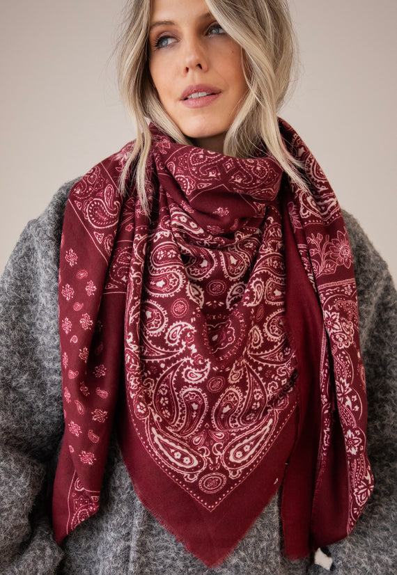 Paisley Delicate Bordeaux - Scarf
