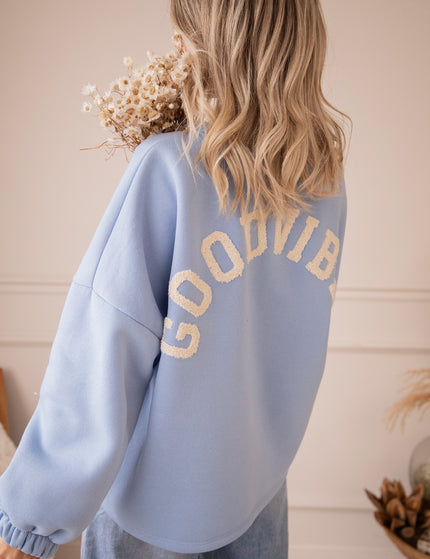 Lily Good Vibes Blue/Beige - Sweater