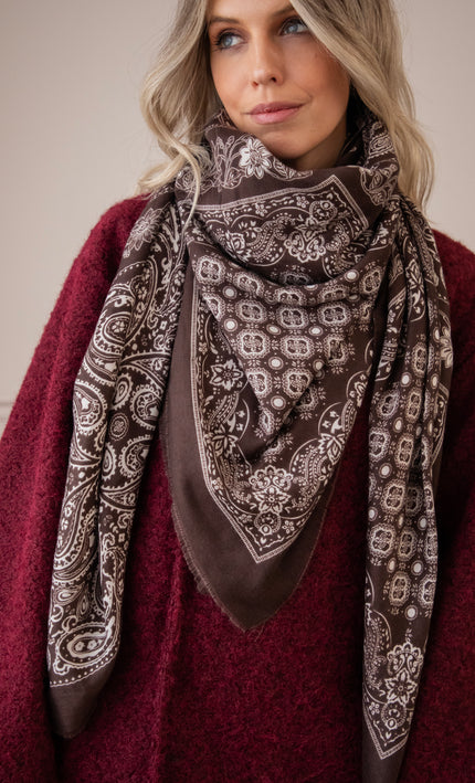 Paisley Delicate Choco - Scarf