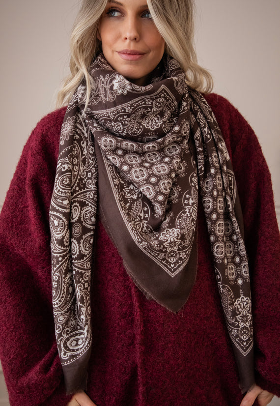 Paisley Delicate Choco - Scarf