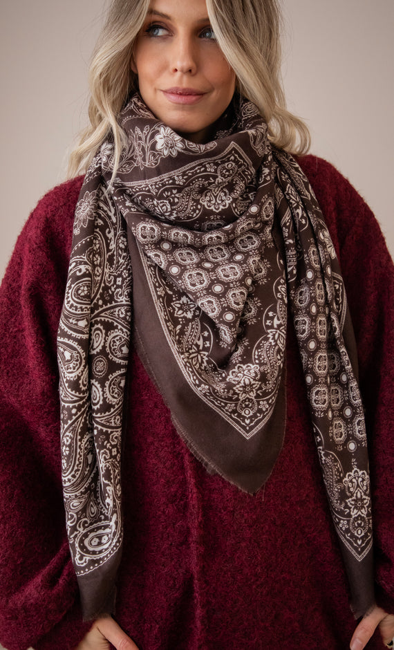 Paisley Delicate Choco - Scarf