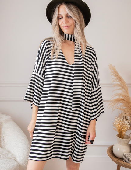 Never Lose Your Stripes Black - Dress