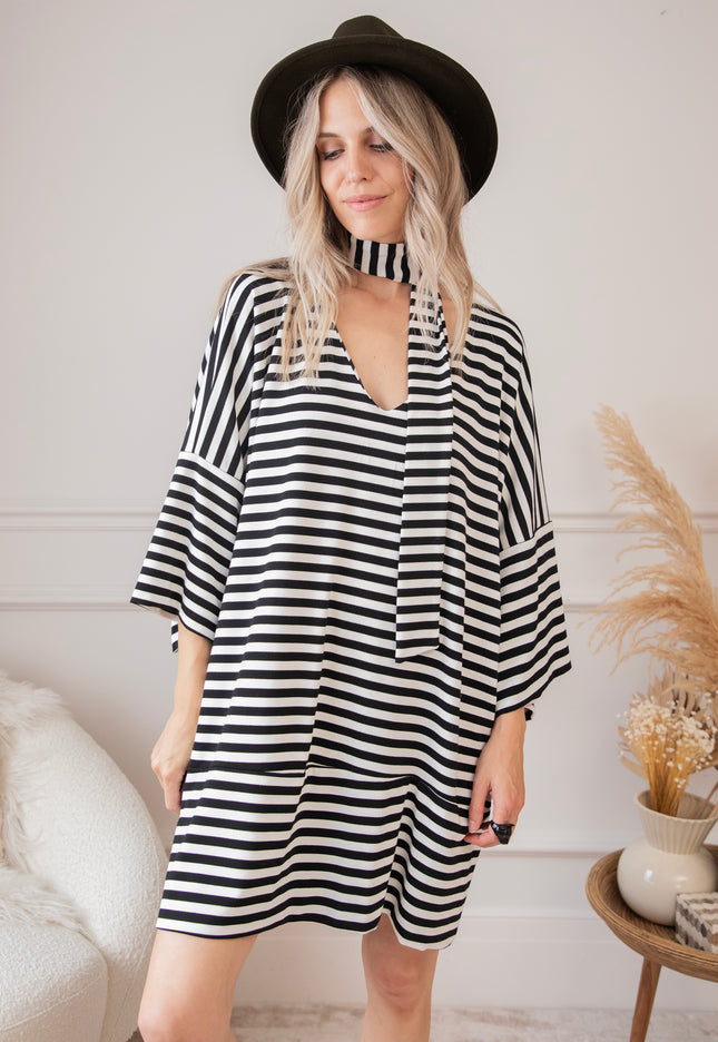 Kleid - Never Lose Your Stripes - Schwarz