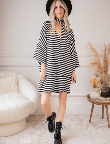 Never Lose Your Stripes Black - Dress