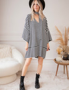 Never Lose Your Stripes Black - Dress