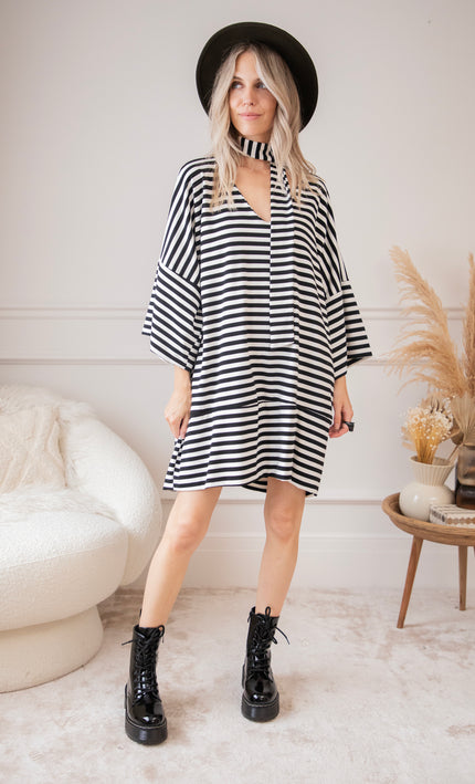 Kleid - Never Lose Your Stripes - Schwarz